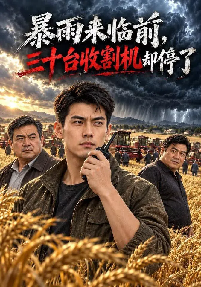 暴雨来临前,三十台收割机却停了